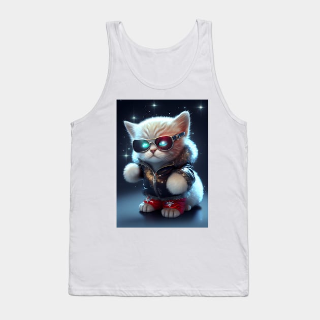 Cute Space Cat - Anime Art design Tank Top by AlNoah